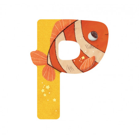 Lettre en bois "P" MOULIN ROTY Jaune