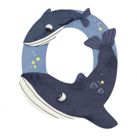 Lettre en bois "Q" MOULIN ROTY Bleu