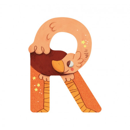 Lettre en bois "R" MOULIN ROTY Orange