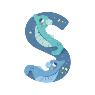 Lettre en bois "S" MOULIN ROTY Bleu