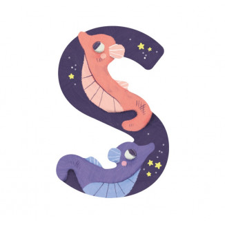 Lettre en bois "S" MOULIN ROTY Violet