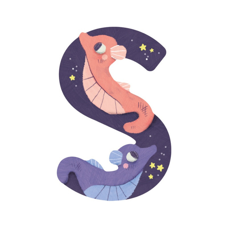 Lettre en bois "S" MOULIN ROTY Violet