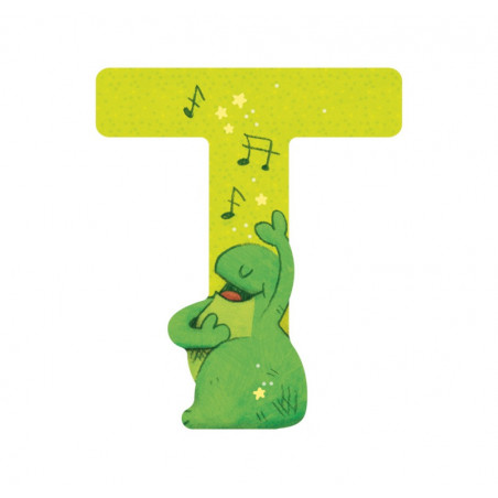 Lettre en bois "T" MOULIN ROTY Vert