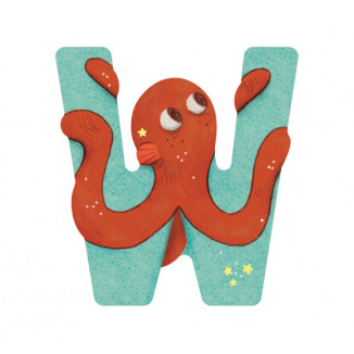 Lettre en bois "W" MOULIN ROTY Bleu