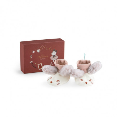 Chaussons souris blanc MOULIN ROTY Après la pluie