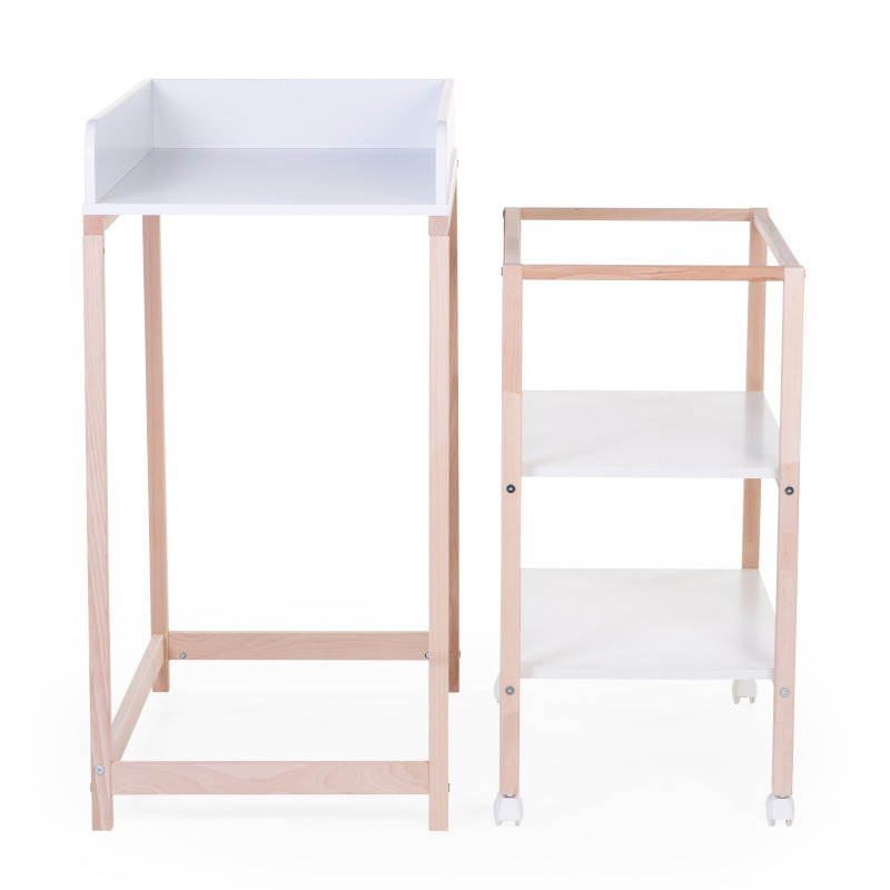 Table à langer et baignoire CHILDHOME Naturel/blanc