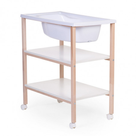 Table à langer et baignoire CHILDHOME Naturel/blanc