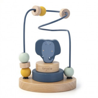 Labyrinthe à perles en bois TRIXIE Mrs. éléphant bleu
