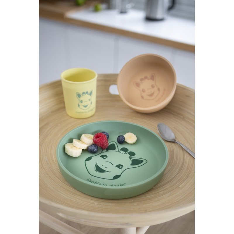 Coffret repas en silicone pastel VULLI Sophie la girafe