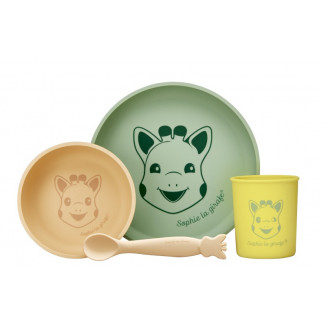 Coffret repas en silicone pastel VULLI Sophie la girafe