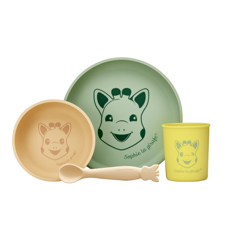Coffret repas en silicone pastel VULLI Sophie la girafe