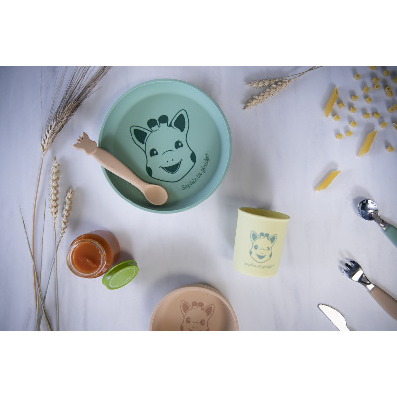Coffret repas en silicone pastel VULLI Sophie la girafe