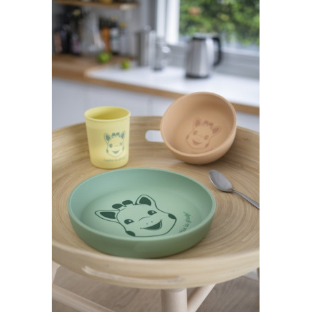 Coffret repas en silicone pastel VULLI Sophie la girafe
