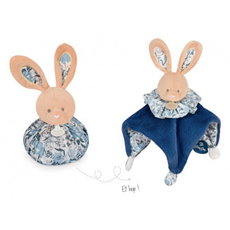 Doudou boule Lapin bleu DOUDOU&COMPAGNIE Petits futés