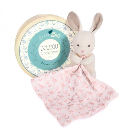 Lapin avec doudou rose 15cm DOUDOU&COMPAGNIE Botanic