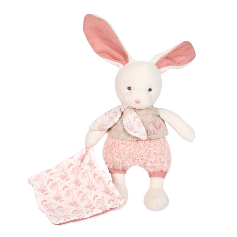 Pantin-lapin avec doudou rose 22cm DOUDOU&COMPAGNIE Botanic