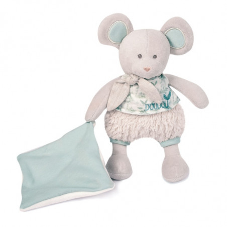 Pantin-souris avec doudou vert 22cm DOUDOU&COMPAGNIE Botanic