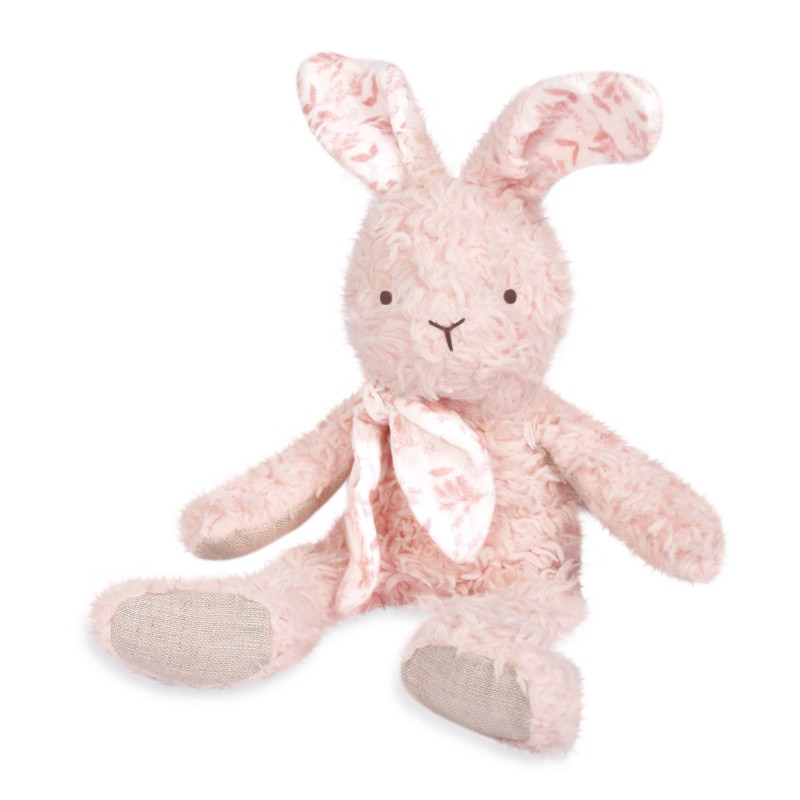Peluche-lapin rose en coton bio 25 cm DOUDOU&COMPAGNIE Botanic