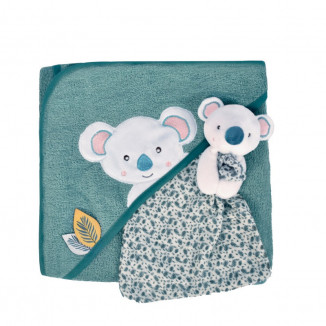 Coffret sortie de bain 80x80 + doudou DOUDOU&COMPAGNIE Yoca le koala