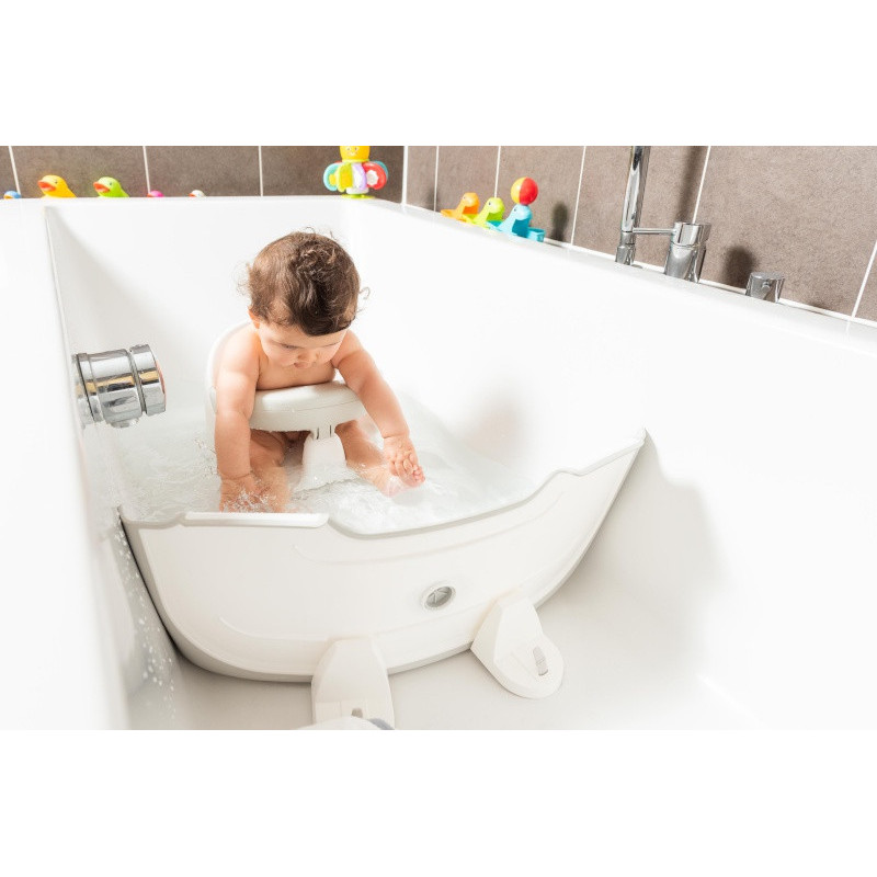 Siège de bain avec base rotative 360° BABYDAM Gris/blanc