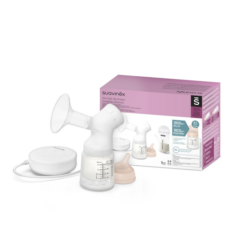 Tire-lait électrique + biberon 120 ml Zéro Zéro SUAVINEX