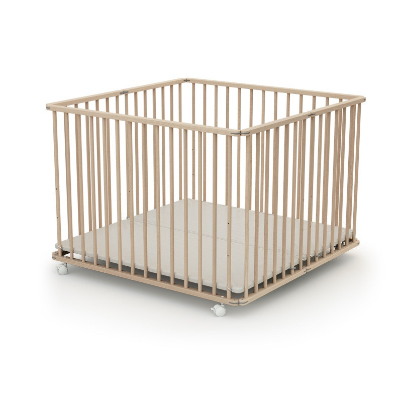 Parc pliant 100 x 100 cm WeBaby AT4 Hêtre brut
