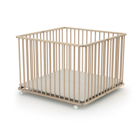 Parc pliant 100 x 100 cm WeBaby AT4 Hêtre brut