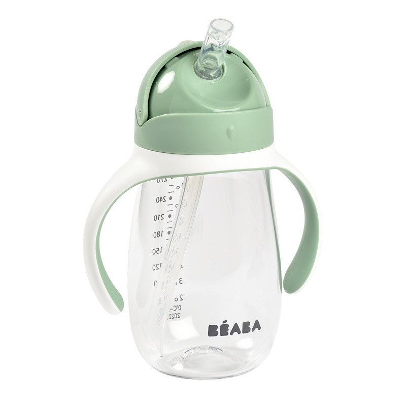 Tasse avec paille 300ml BEABA Vert sauge