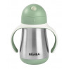 Tasse en inox avec paille 250ml BEABA Vert sauge