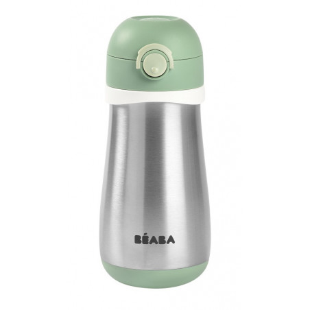 Gourde en inox 350ml + anse BEABA Vert sauge