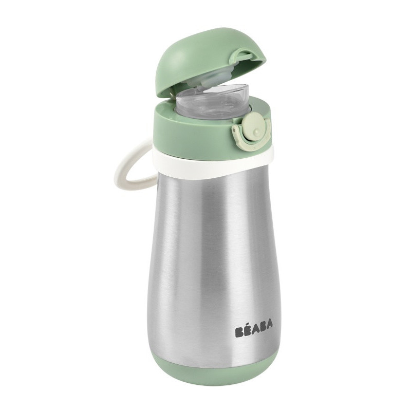 Gourde en inox 350ml + anse BEABA Vert sauge