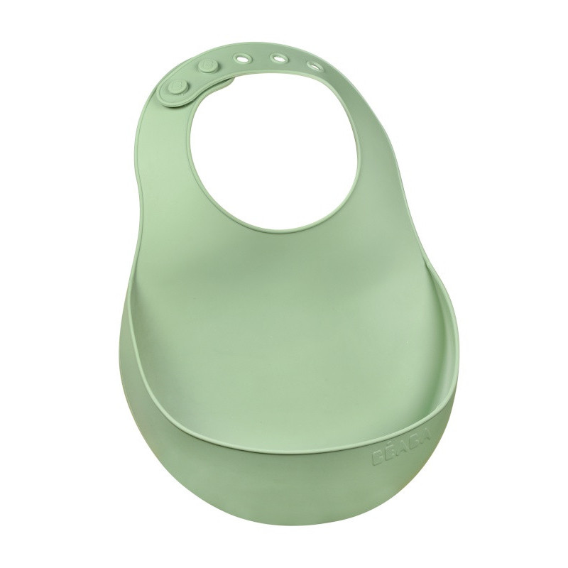Bavoir en silicone BEABA Sage green