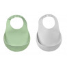 Lot de 2 bavoirs en silicone BEABA Light mist/sage green