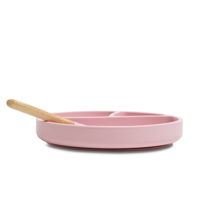 Assiette antidérapante en silicone MINIKOIOI Rose