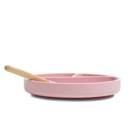Assiette antidérapante en silicone MINIKOIOI Rose
