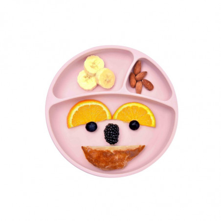 Assiette antidérapante en silicone MINIKOIOI Rose