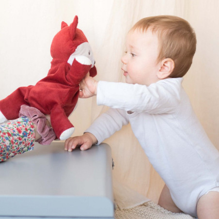 Peluche marionnette renard TROIS KILOS SEPT Cache-cache en forêt