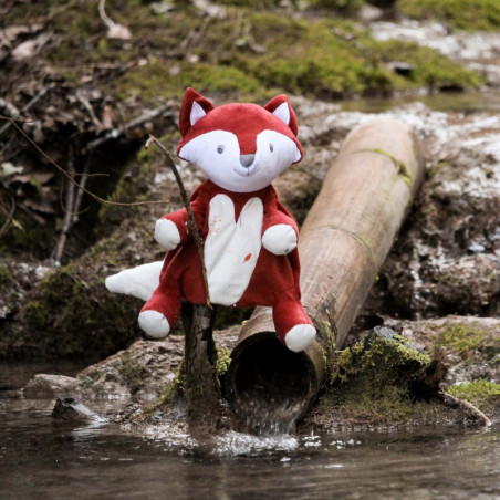 Peluche marionnette renard TROIS KILOS SEPT Cache-cache en forêt
