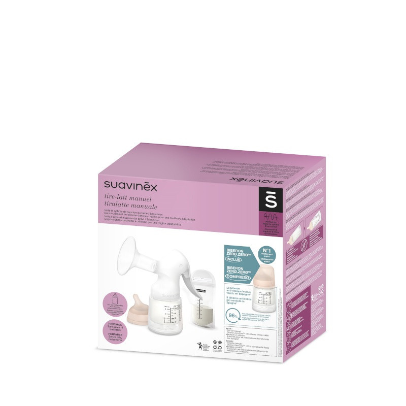 Tire-lait manuel + biberon 120 ml Zéro Zéro SUAVINEX