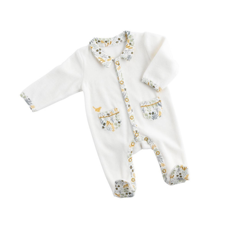 Pyjama naissance avec col Motif végétal SAUTHON Promenons-nous