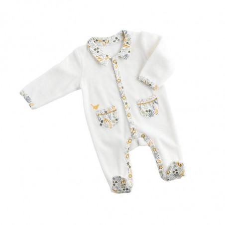 Pyjama naissance avec col Motif végétal SAUTHON Promenons-nous
