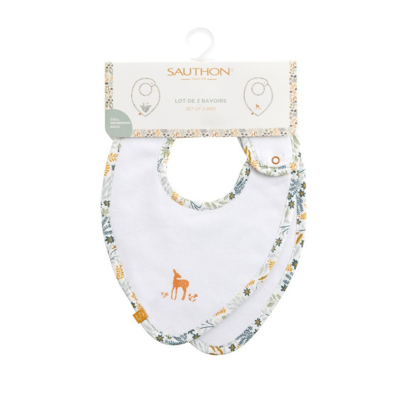Lot de 2 bavoirs SAUTHON Promenons-nous