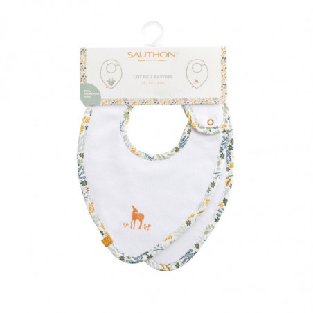 Lot de 2 bavoirs SAUTHON Promenons-nous