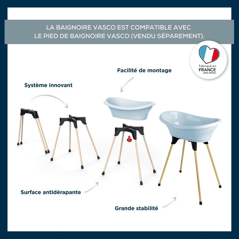 Baignoire Vasco THERMOBABY Fleur bleue