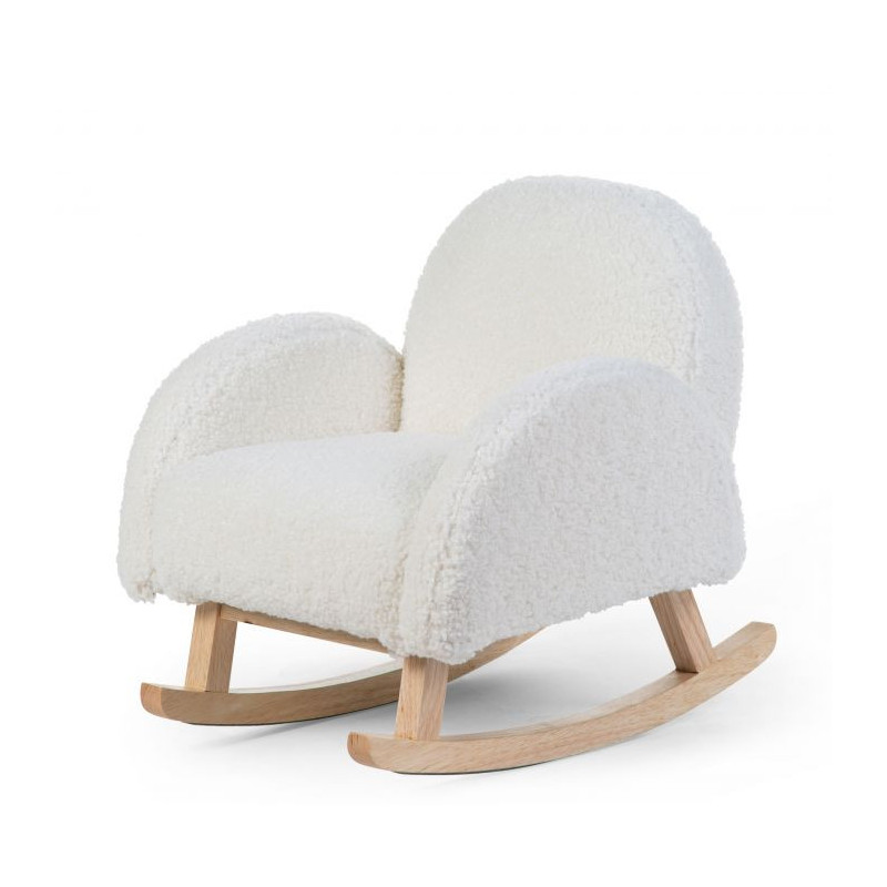 Fauteuil à bascule pour enfant CHILDHOME Teddy blanc