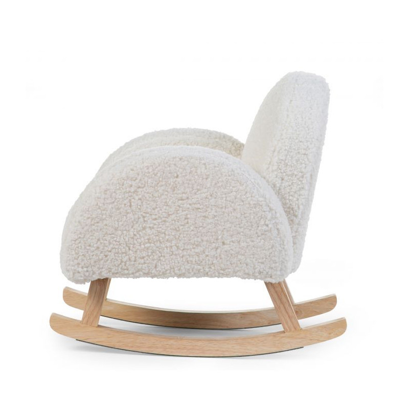 Fauteuil à bascule pour enfant CHILDHOME Teddy blanc