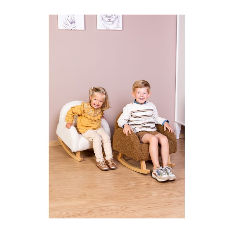 Fauteuil à bascule pour enfant CHILDHOME Teddy blanc