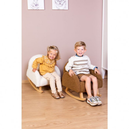 Fauteuil à bascule pour enfant CHILDHOME Teddy blanc