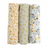 Lot de 3 langes en coton bio SAUTHON Promenons-nous