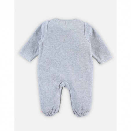 Pyjama en velours bio 1 mois Mix & Match NOUKIE'S Gris